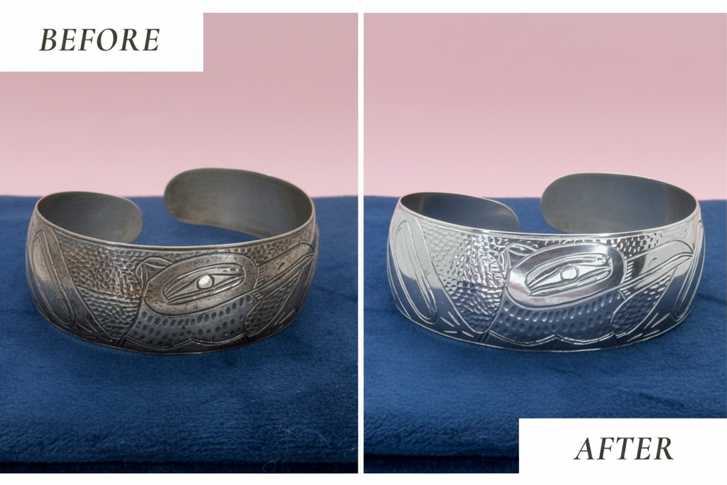 Vintage Haida Northwest First Nations Sterling Silver Cuff