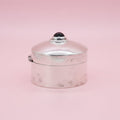 Vintage Taxco Mexico Sterling Silver Pill Box w/ Onyx Cabochon Inset