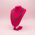 Vintage Multi-Strand Earth Tone Seed Bead Necklace w/ Silver Tag
