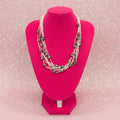Vintage Multi-Strand Iridescent Glass & Hematite Beaded Necklace