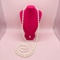 Vintage Long Strand Faux Pearl Bead Necklace