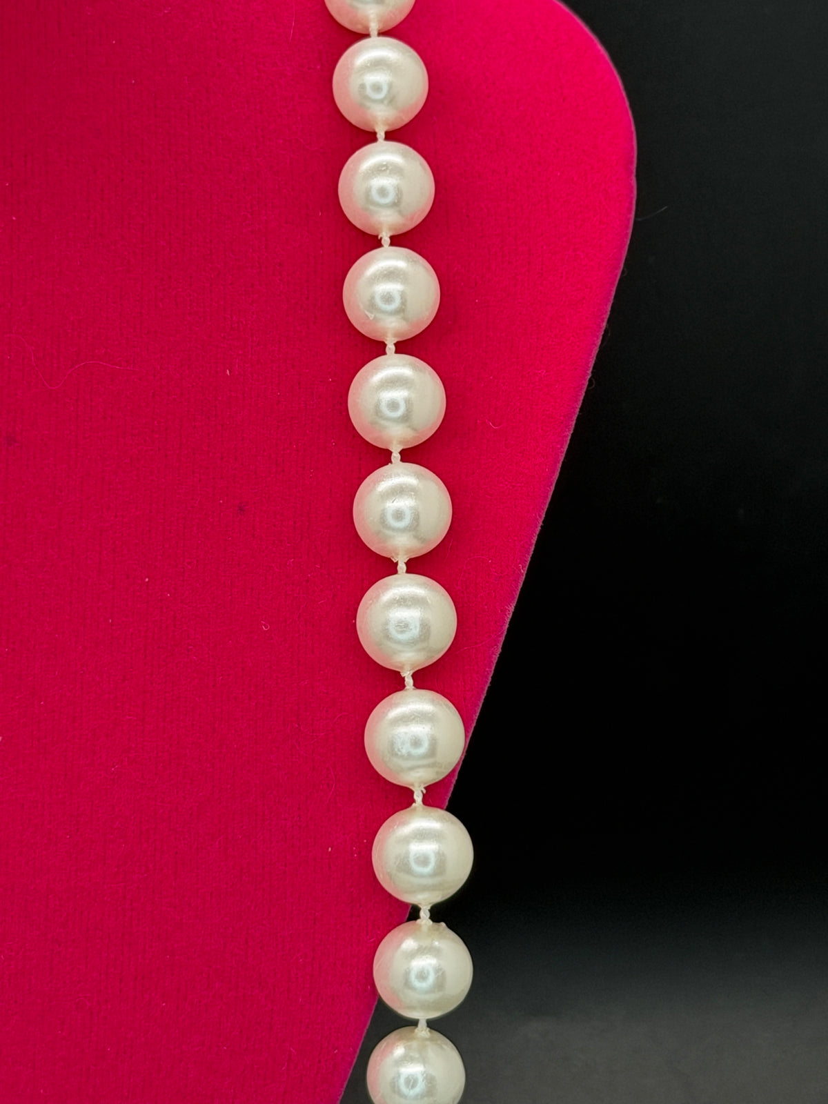 Vintage Long Strand Faux Pearl Bead Necklace