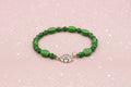 Vintage Celtic Claddagh & Green Shamrock Bead Stretch Bracelet