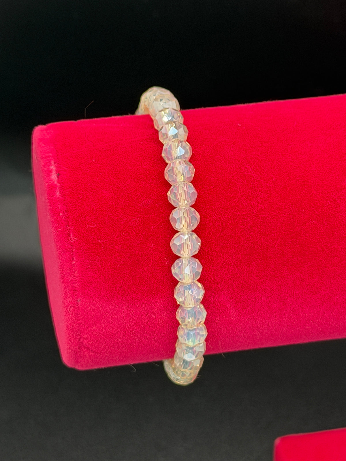 Vintage Aurora Borealis Crystal Faceted Stretch Bracelet