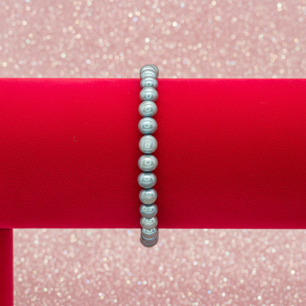 Vintage Blue-Grey Cultured Pearl Stretch Bracelet
