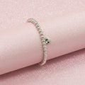 J.Crew Silver Tone Beaded Charm Stretch Bracelet