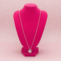 Vintage Nina Ricci Silver Tone Heart Charm Link Chain Necklace