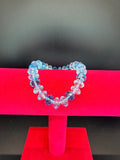 Vintage Faceted Blue Topaz & Clear Crystal Elastic Stretch Bracelet