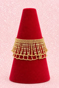 Vintage Gold Tone Beaded Fringe Collar Bracelet