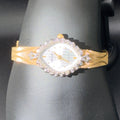 Vintage Gruen Quartz Women's Gold Tone Watch w/ Crystal Bezel