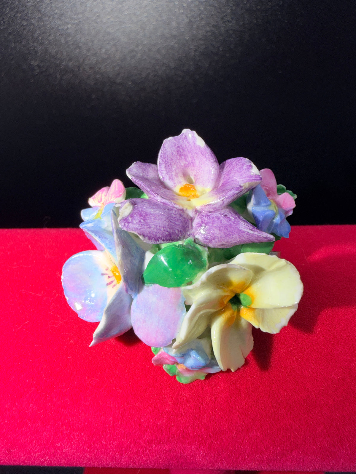 Vintage Coalport Porcelain Floral Bouquet Brooch