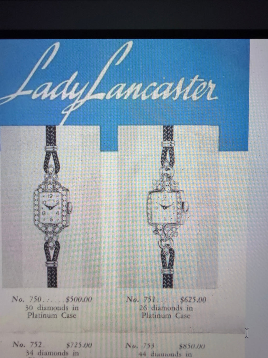 Vintage Working 1948 Hamilton Lady Lancaster Diamond & Platinum Watch w/ Box