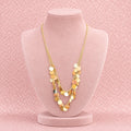 Modern Multi-Tone Metallic Disc Layered Statement Necklace