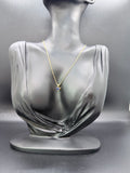 Vintage 10k Yellow Gold & Sapphire Heart Pendant on 18k Gold Plated Sterling Silver Chain
