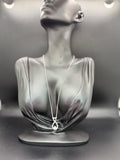 Vintage NVC Silver Tone Infinity Style Pendant w/ Faux Diamond