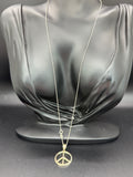 Vintage Sterling Silver Peace Sign Necklace