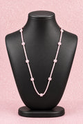 Vintage Delicate Pink Beaded Floral Accent Necklace