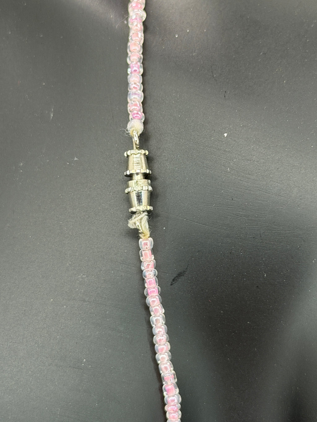 Vintage Delicate Pink Beaded Floral Accent Necklace