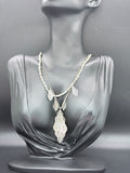 Vintage Xiomara Castro Multi-Strand Silver-Tone Necklace w/ Leaf Charms