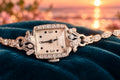 Vintage Working 1948 Hamilton Lady Lancaster Diamond & Platinum Watch w/ Box