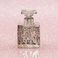 Antique Miniature Sterling Silver Overlay Floral Perfume Bottle