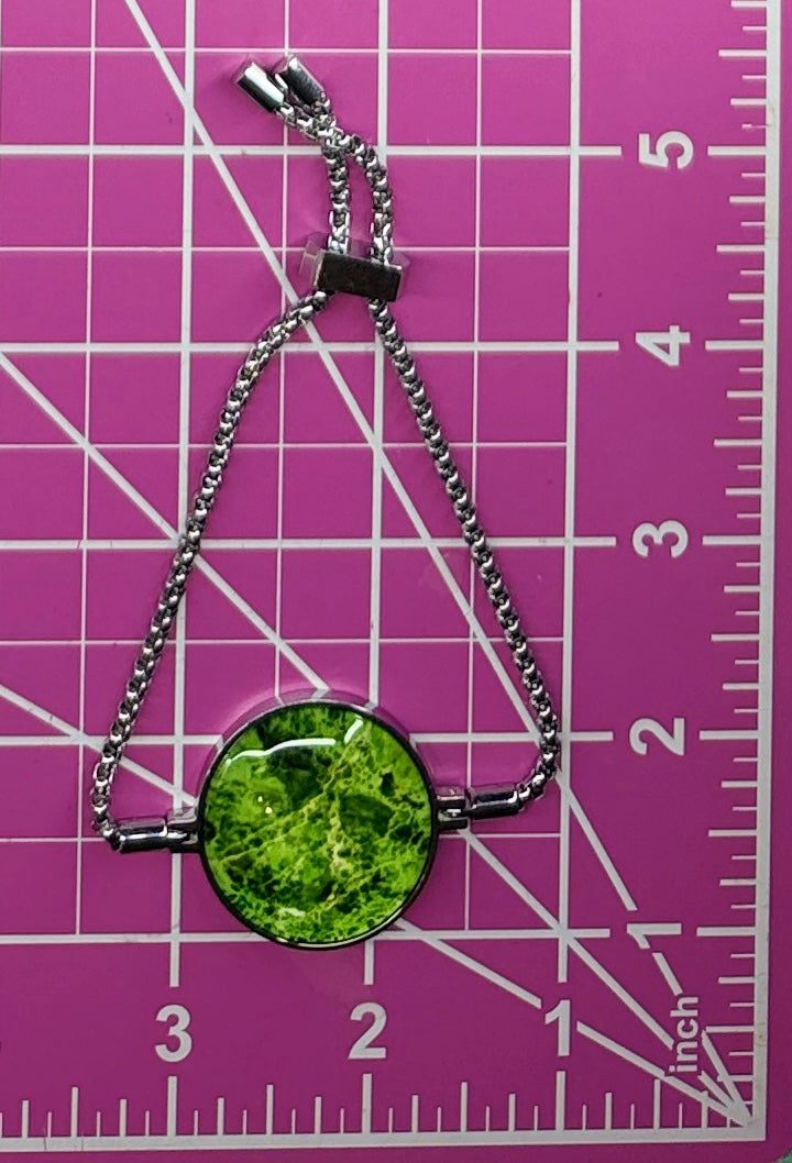 Modern Gem Joy Silver Tone Bolo Style Lariat Bracelet