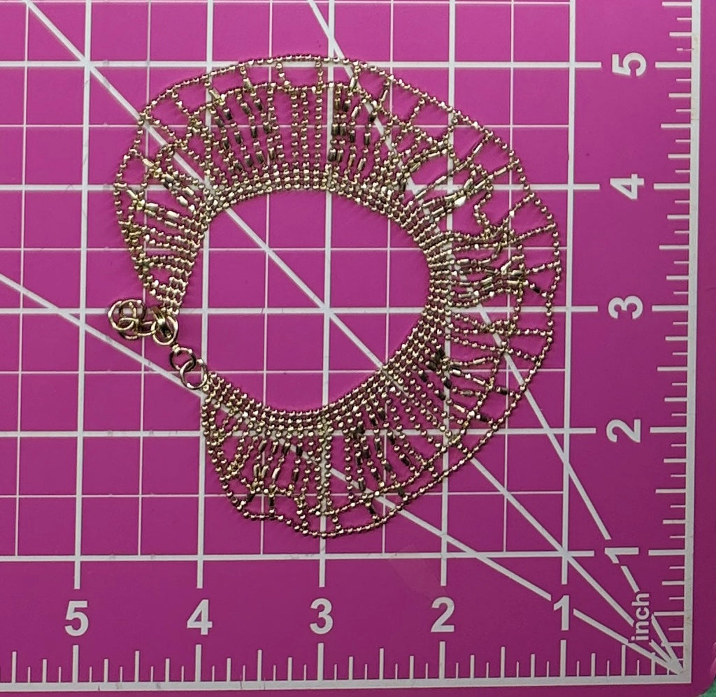Vintage Gold Tone Beaded Fringe Collar Bracelet