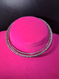 Vintage Set of 6 Thin Diamond-Cut Silver Tone Bangles