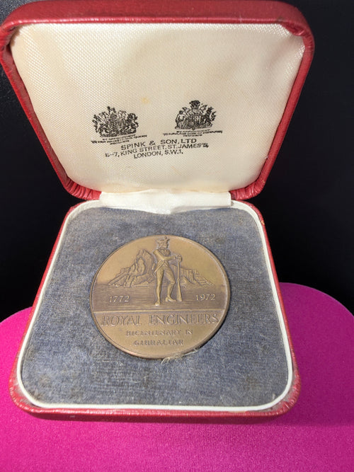 1972 Royal Engineers Bicentenary in Gibraltar Bronze Commemorative Medal