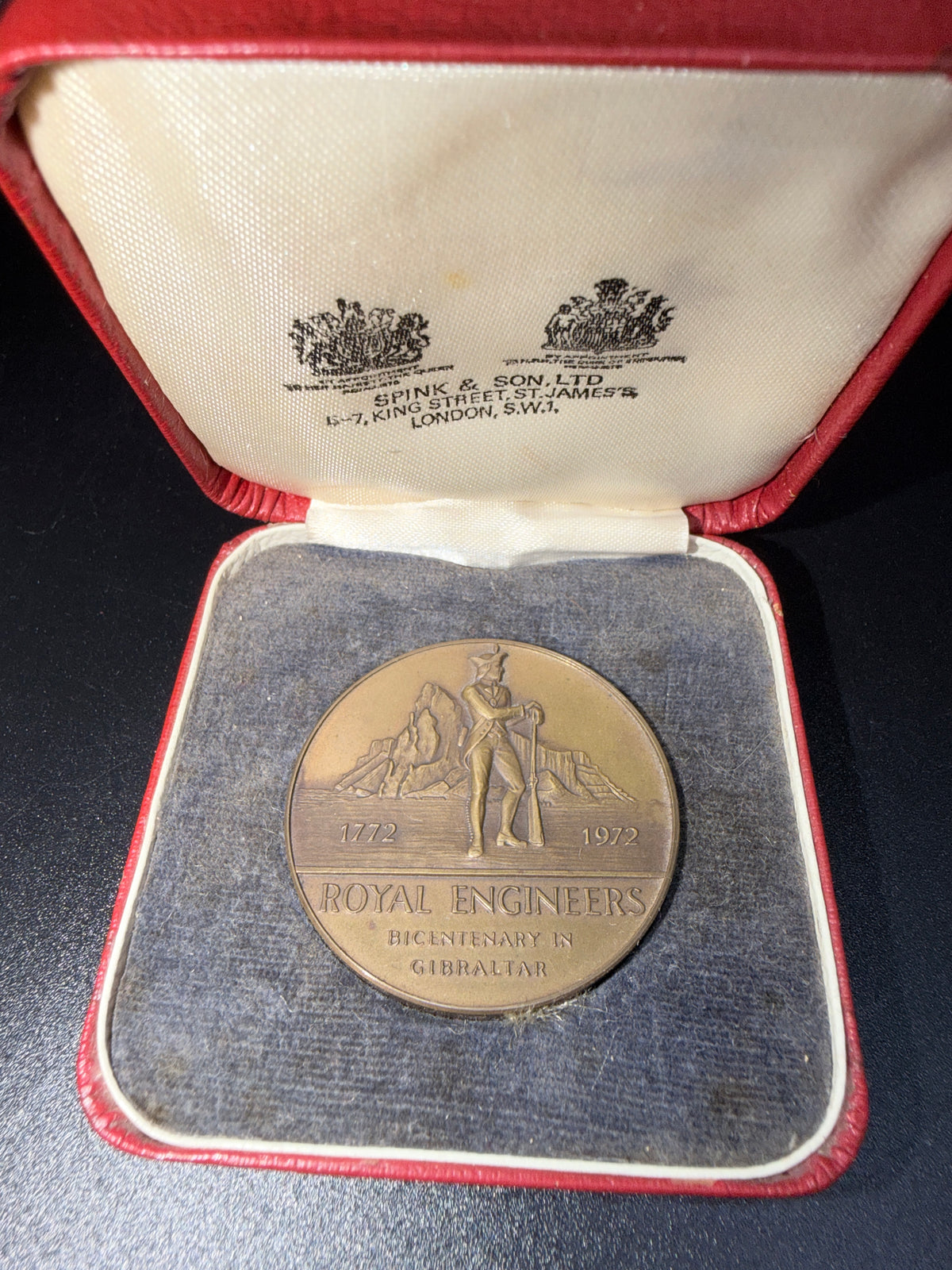 1972 Royal Engineers Bicentenary in Gibraltar Bronze Commemorative Medal