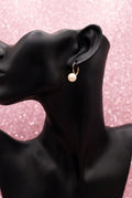 2000s Vintage Gold-tone Leverback Faux Pearl Drop Earring