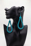 2000s Vintage Turquoise Mesh Teardrop Dangle Earrings