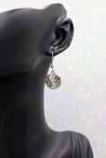 90s Vintage Sterling Silver Abalone Shell Dangle Earrings
