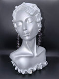 2000s Vintage Purple & Red Marquise Chandelier Dangle Earrings