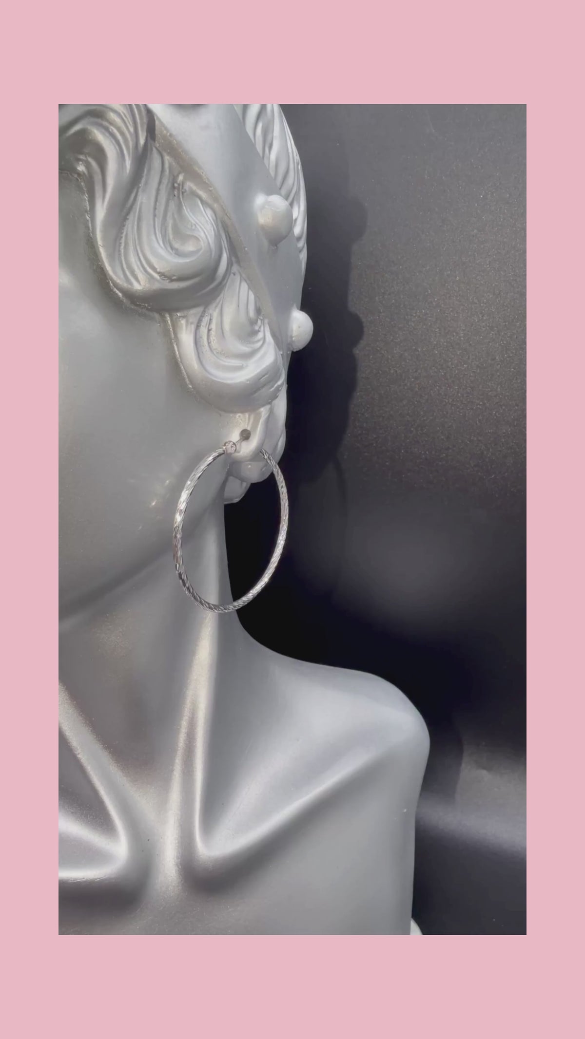 1990s Silver-tone Twisted Texture Hoop Earrings