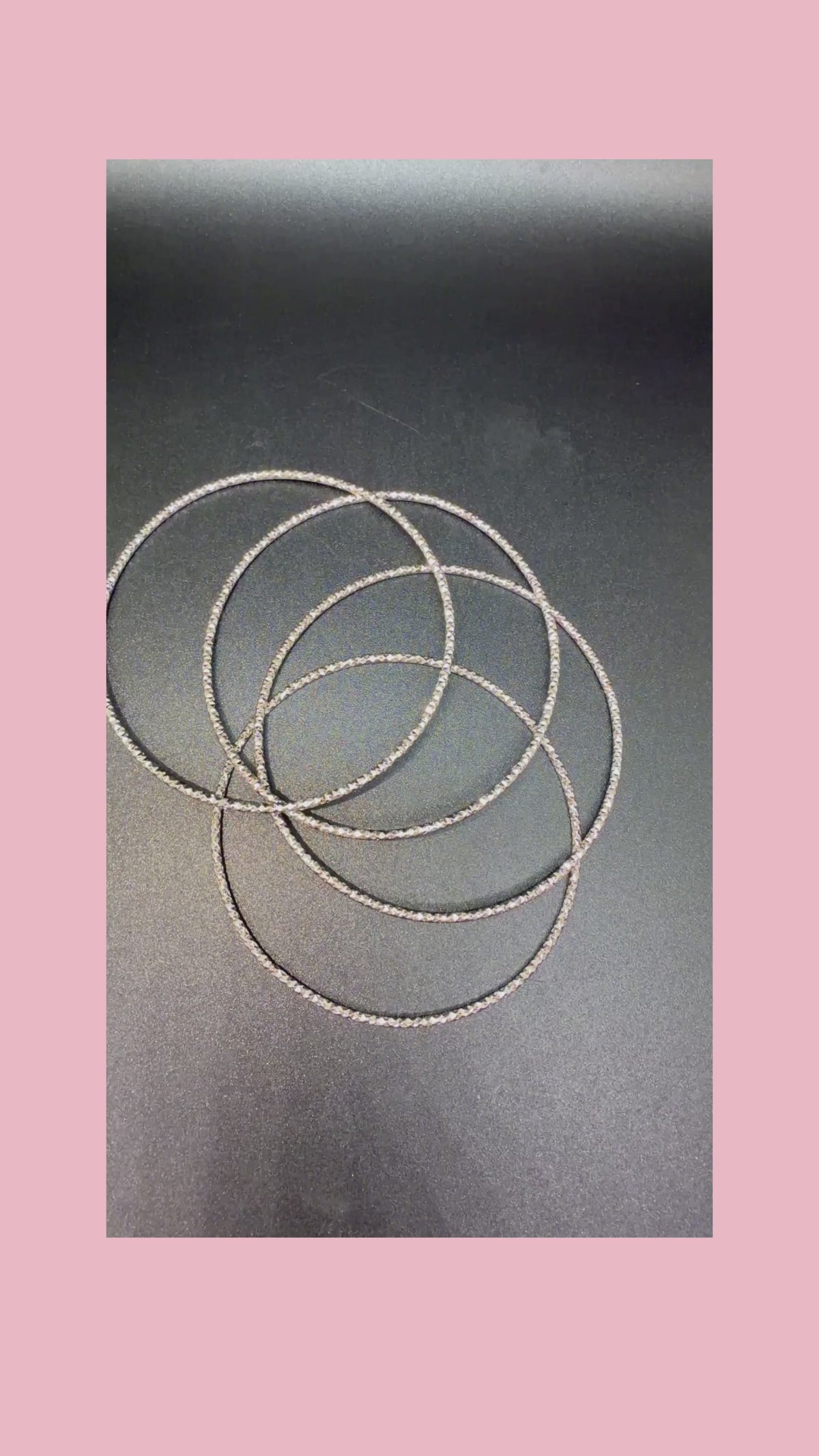 Vintage Set of 6 Thin Diamond-Cut Silver Tone Bangles