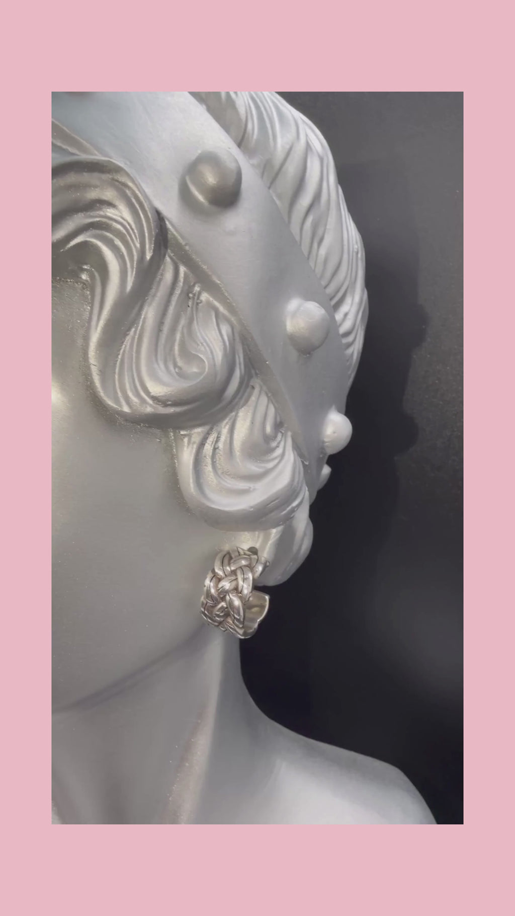 1990s Vintage Brighton Interlock Woven Hoop Earrings w/ MLD TH 925 Sterling Silver Backs