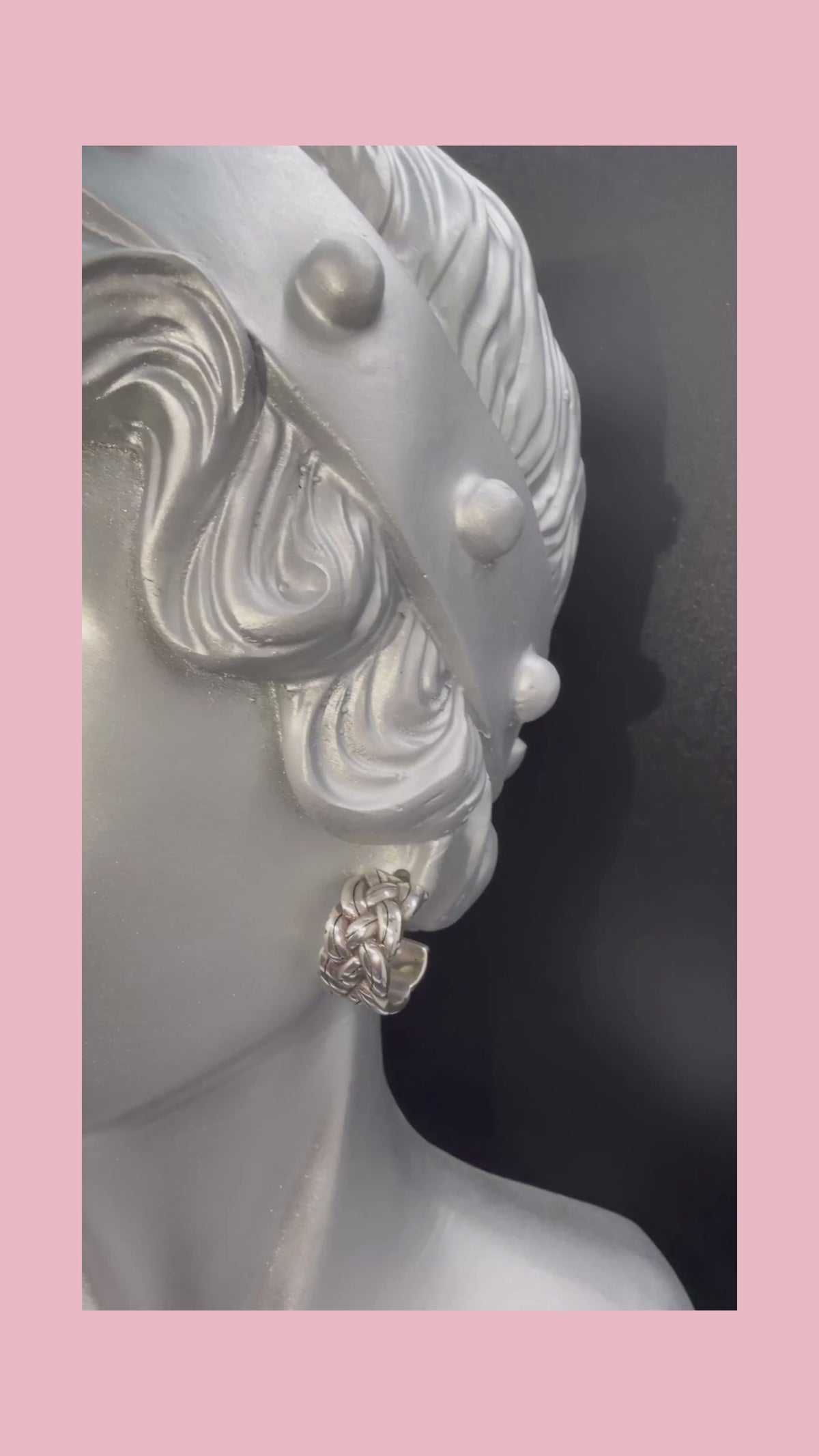 1990s Vintage Brighton Interlock Woven Hoop Earrings w/ MLD TH 925 Sterling Silver Backs